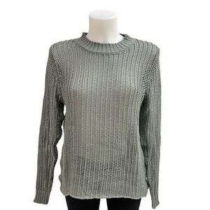FRAME‎ DENIM Open Chunky Knit Sweater in Sage Green size XS 100% cotton